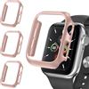 iVoler 3 Pezzi Cover Rigida PC per Apple Watch SE (2025/2022 / 2020) / Series 6 5 4 44mm (Senza Pellicola Protettiva), Ultra Sottile Custodia Antiurto e Anti-Graffio Bumper Case, Rosa Chiaro