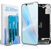 GULEEK Display per iPhone 12 Mini Schermo LCD di Ricambio 5,4 Pollici Touch Screen con Vetro Digitizer Montato e Kit di Strumenti per la Riparazione