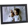 TFA Dostmann Cornice portafoto digitale Wi-Fi 10 pollici, 37.1000, con app FRAMEO, porta USB, per video e foto, ora + visualizzazione del tempo, installazione semplice, nero