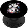 Retro Music Vibes Electric Guitar Love Amo il rock and roll, musica retrò, energia PopSockets PopGrip Adesivo