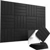 Vieshful 10 Pannelli Acustici Autoadesivi - 30x30x1 cm Pannelli Fonoassorbenti da Parete ad Alta Densità, Pannelli in Feltro per Riduzione Eco e Rumore, Decorazione per Casa e Ufficio, Nero