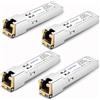 QSFPTEK (4 Pezzi) 1000BASE-T SFP RJ45 Copper SFP Modulo 1.25G Transceiver per Cisco GLC-T/SFP-GE-T, Ubiquiti UF-RJ45-1G, Mikrotik, Supermicro, altri switch aperti, fino a 100m