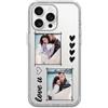 Generic Custodia con due foto e testo per iPhone 16 15 14 13 12 11 Pro Max Mini personalizzato trasparente copertura del telefono