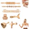 HTT GLOBAL Wood Massager 7 Pezzi Set per Corpo, Strumenti di Maderoterapia per Massaggio Muscolare, Drenaggio Linfatico e Relax, Rulli e Barre in Legno per Gambe, Braccia, Schiena - Benessere Casa Spa