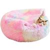 Generisch Cuccia per cani di taglia media, cuccia per cani con ciambella, arcobaleno, accogliente letto per cani cavernosi, cuccia rotonda, cuccia per animali domestici, per casa, interni, inverno