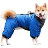 APMOE Cappottino Cane con Zampe Taglia Piccola, Cappotto Impermeabile Cane con Pettorina Integrata Medio, Antivento e Caldo Tuta da Neve, S, Blu