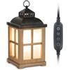 Staymoment Lampada profumata elettrica per cera con timer: in legno, calda lampada da tavolo per oli essenziali, candela profumata, profumo per ambienti, decorazione casa