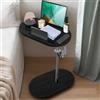 Exquilnova C Form - Tavolino girevole a 360°, regolabile in altezza, 42-82 cm, in legno e metallo, piccolo tavolino da caffè per soggiorno, bagno, letto, divano (nero)