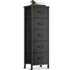 Coleshome Cassettiera Camera da Letto, Cassettiera Alta Piccola con 5 Cassetti in Tessuto, Robusta Struttura in Acciaio, Piano in Legno, Adatta per Camera da Letto e Soggiorno, 40 x 30 x 120cm, Nero