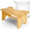 WELLTE Sgabello da WC per adulti, in bambù naturale, altezza 17 cm, per emorroidi e costipazione, sgabello per bagno