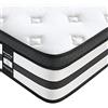 Inofia Sleep Materasso singolo in memory foam, 0,9 m, materasso ibrido a molle da 27,9 cm, resistente al fuoco, supporto zonato reattivo e isolamento dal movimento, prova di 100 notti, collezione LUXE