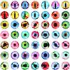 PATIKIL 100Pz Occhi Drago da 15mm Occhi Vetro Rotondi Animali Multicolore | Occhi Uncinetto