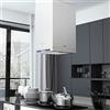 Tidyard Cappa a Isola con Display LCD e Sensore Touch,Cappa da Cucina Cappa per Cucina aspirante Cappa Aspirare, 756 m³/h LED
