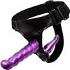 Future of your pleasure Sensual Strapon Doppia Penetrazione TPR pene Viola Dildo Anale Morbido da 17.5cm e 12cm Strapon anal dildo Indossabile strap on per donna uomo Grossi Strap on per Coppie dildo morbido FOPS D24-10