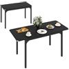 HOMCOM Tavolo da Pranzo Allungabile 4-6 Posti Espandibile da 120-160 cm, Tavolo Moderno da Cucina e Studio Rettangolare con Gambe in Acciaio, Nero