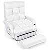 DREAMADE Divano Letto Multifunzionale 2 in 1, Divano Pieghevole, Poltrona Pigra Con Cuscino, Sedia da Terra, 173 x 69 x 12cm (Bianco)