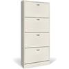 eacommerce Scarpiera in Legno Mobiletto Scaffale Organizer Scarpe Doppio Scomparto Slim (4 Ante - 63x24x150H cm, Bianco Nordico)