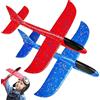 UIEXAY Aereo Polistirolo Bambini, 2 Pezzi 24cm, Aerei Aeroplano Giocattolo, Giochi Regalo Bambini Bambina Bambino 4 5 6 7 8 9 Anni, Aliante Aeroplano Schiuma per Grande Giochi Esterno