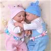 BABESIDE Bambola Reborn Twins - 43,2 cm morbido vinile realistico realistico neonato bambola reale con vestiti e giocattolo