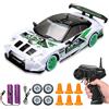 CLIUNT RC Drift Car, Mini Macchina Telecomandata Drift, 1:24 4WD Auto Telecomandata con Luci a LED, 15km/h, Auto Giocattolo per Adulti e Bambini di Età Superiore agli 7 Anni
