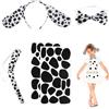 UOCAI 5 Pezzi Set Costume Dalmata, Costume da Cane di Carnevale Dalmata Cane Fascia, Carnevale Bambino per Dalmata Travestimento Imitazione Cosplay Festa Regalo Animale