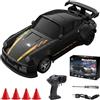 JOAASU RC Drift Car, 1:64 Macchina Telecomandata Drift, 2,4 GHz, 4WD Macchine Telecomandate, Mini RC Car con Luci a LED, Desktop DriftCar, Regali Giocattoli per Ragazzi Adulti (Nero)