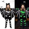 KEEBAX Halloween Costume Da Pipistrello Fosforescente Per Bambini: Costumi Mantello Tuta Festa Cosplay Con Ali Di Pipipistrello Carnevale