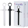 Zooma Applicatore Lubrificante, Lubricant Applicators, per uso anale e vaginale, con anello, per partner, uomini e donne, siringhe per l'applicazione di lubrificante (NeroBianco (2PCS))