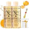 Generico Vc Toner Intensivo Illuminante,Idratante Di Vitamina C,Lozione Per L'Acqua Rinfrescante,Migliorano L'Elasticità Della Pelle,Facile Da Assorbire (2 pc Tone, Gusto fresco-a)
