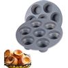 WUBAYI Confezione da 2 stampi rotondi in silicone per muffin da 7 tazze, stampi in silicone per cupcake, Yorkshire Pudding, vassoio antiaderente per cupcake, 18 x 18 x 3 cm