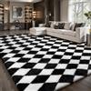Sour Lemon Tappeto a pelo lungo, per soggiorno, antiscivolo, lavabile, extra grande, soffice, a pelo lungo, per camera da letto, cameretta dei bambini, colore: bianco e nero, dimensioni: 200 x 300 cm