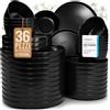 PURE LIVING INTERIOR DESIGN Piatti di Terraglia Neri - Set Piatti Moderni per 12 Persone - Servizio Piatti 36 Pezzi Manhattan - Piatti Terraglia Nero Opaco - Lavabile in Lavastoviglie e Adatto al Microonde - Pure Living