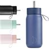 Chilly's Switch - Tazza Switch in acciaio inossidabile senza BPA con cannuccia larga per frullati e tè - A doppia parete, isolata sottovuoto - Whale Blue, 750ml