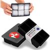 Blumtal Set di 3 stampi per cubetti di ghiaccio in silicone - 6 stampi per cubetti di ghiaccio con coperchio - Stampo per cubetti di ghiaccio in silicone senza BPA - Vassoio per ghiaccio - Nero