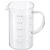 PATIKIL 500ml Misurino in Vetro, 3,3 Vetro Borosilicato Graduato Bianco Bicchiere Dosatore Liquidi in Scale Stampata con Beccuccio a V per Cucina