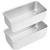 Auddemg Set di 2 Teglia per pane Rettangolare in Alluminio Anodizzato, per Cuocere Pane, Torte e Toast, 20 x 10 x 6,5 cm, Argento