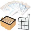 BSSTORE Kit 6 Sacchetti + Filtro Igienico Hepa + Griglia Filtro Protezione Motore Compatibile per VK135 VK136