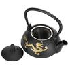 Buachois 0.3L Classico Mini Bollitore in Ferro Imitazione Stile Giapponese Retro Ghisa Multifunzione Teiera Set da Tè per Home Hotel Ristorante Decorazione Domestica Drago d'oro