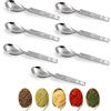 Masala - Cucchiai in acciaio inox, per piccoli contenitori, mini cucchiaino per Masala Dabba, per casa/cucina, 12 pezzi, colore argento