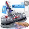 Weidenbach Tergicristallo per Dyson V12 - aspirapolvere elettrico - mocio - aspirapolvere bagnato e asciutto - con serbatoio dell'acqua rimovibile, serbatoio di riempimento e 8 carlino lavabili