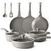Redchef set pentole induzione in ceramica 11 pezzi con coperchio in vetro - padelle antiaderenti senza ptfe e pfas - adatto a tutti i piani cottura