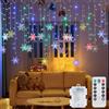 Fohil Tenda Luminosa Natale Catena Luminosa Interno, 17 Fiocco di Neve 96LED Luci Tenda Natale Interno 8 Modalità Impermeabile Finestre Luci Decorative per Natale Albero Giardino Decorazione Natalizia