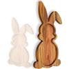 YUANQIAN Vassoi in legno a forma di coniglio da fattoria (set da 1), piatti da portata in legno a forma di coniglio per Pasqua o primavera, decorativi rustici (grande)