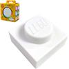IQ Lego Iconic - Luce notturna a piastra 1x1, bianca (LP50), luce che cambia colore in morbido silicone per adolescenti, bambini e adulti, luce notturna casual bianca Lego per un'atmosfera accogliente