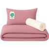 Lovely Hippo Lenzuolo con angoli 80 x 160 cm + copripiumino (100% mussola cotone) 120 x 170 cm + federa per cuscino (100% mussola cotone) 40 x 60 cm - Set 3 pezzi 80 x 160 cm