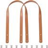 CALFOVERA 2 pz 60cm PU Tracolla In Pelle con Rivetti Da Cucire su Manici per Borsa Trapuntati Cinturino In Pelle Cinturino di Ricambio Manico All'Uncinetto Sottobraccio per Riparazione Borse(Cammello)