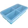 Bangp Vassoio di congelamento in silicone leggero con coperchio, stampo per zuppa per la preparazione di pasti in porzioni, contenitore di stoccaggio, grande stampo per ghiaccio per congelamento (Blueone)