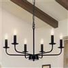 WTUOING Lampadario Nero, 6 Luci Industriale Lampada a Sospensione Lampadario Moderno Vintage Industrial Lampadari per Soggiorno Camera da Letto Cucina Sala da Pranzo Corridoio E14