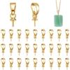 PH PandaHall - Set di 30 spille con occhiello in ottone placcato oro 18 carati con chiusura a perno in oro per perline semi-forate, ciondoli fai da te, gioielli fai da te