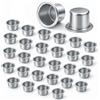 Bellanova 30 Pezzi Portacandele Inserto Ø22.3mm Diametro Interno, Altezza 19mm, Porta Candele Argento, Piccoli Aluminium Insert de Bougeoir Noël per Fai da Te e Decorazione da Tavolo (Argento)